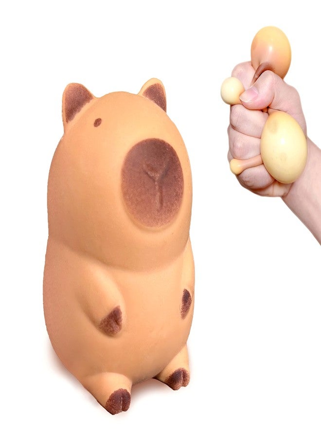 EVDERS Capybara Squishy Stress Balls for Kids and Adults, Squishy Capybara Dough Ball Squeeze Sensory Fidget Toys Capybaras Toy, Party Favors and Classroom Prizes - Image 1